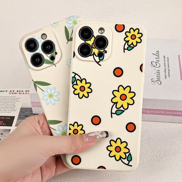 iPhone 13 Pro Max Case,Cute Vintage Yellow Flowers Pattern Design (Red Dots) - Picture 5 of 7